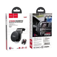 Автодержатель Hoco CA59 магнитный, в решетку, шарнир, цвет: черный
