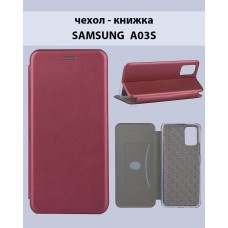 Чехол книжка Winshell Book для Samsung Galaxy A03S (бордовый)