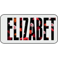 Шаблон № 1033 ELIZABET Шрифт Fusion Розы на черном фоне