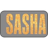 Шаблон № 1035 SASHA Шрифт Fusion (Золотые блестки с размытием)