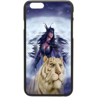 Шаблон №2101 Девушка и белый тигр