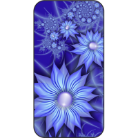 Шаблон №2109 Синие цветы-звезды