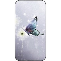 Шаблон №2180 Синяя бабочка на сером фоне