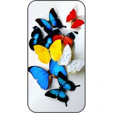 Шаблон №2186 Разноцветные бабочки на бумаге
