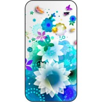 Шаблон №2237 Голубые цветы (Геометрические узоры)