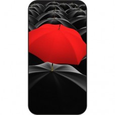 Шаблон №2264 Красный зонт среди черных