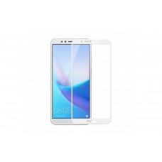 Защитное стекло 3d на весь экран для Huawei Y5 Prime (2018), Honor 7A белое 
