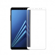 Защитное стекло 3D на весь экран для Samsung Galaxy A8 Plus 2018 / A7 2018, белое