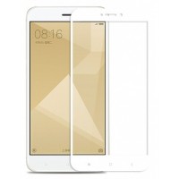 Защитное стекло полной проклейки Full glue 5d для Xiaomi Redmi 4X, белое