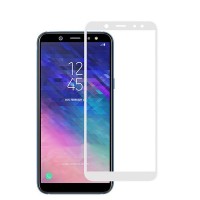 Защитное стекло 3D на весь экран для Samsung Galaxy A6 (2018) белое