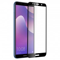 Защитное стекло 3d на весь экран для Huawei Y6 Prime (2018) / Honor 7A , черное